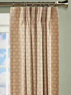 Tonal Check Lined 96 Inch Pinch Pleat Curtains