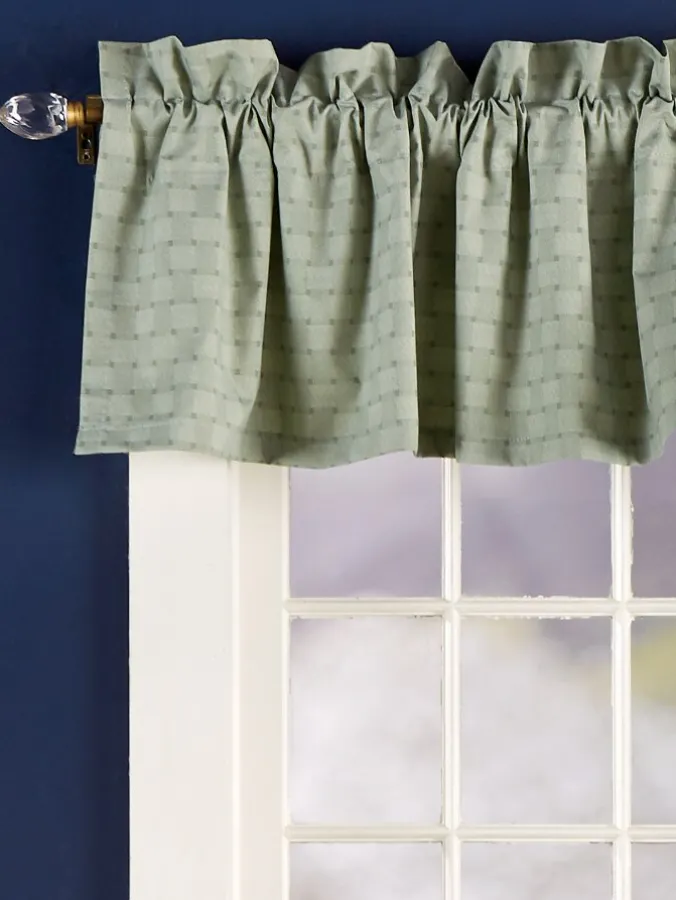 Tonal Check Lined Rod Pocket Tailored Valance