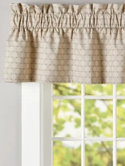 Tonal Check Lined Rod Pocket Tailored Valance