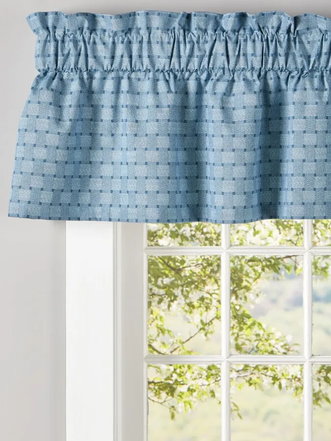 Tonal Check Lined Rod Pocket Tailored Valance