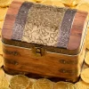 Treasure Chest Tin With Milk Chocolate Gold Foiled Coins