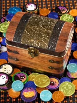 Treasure Chest With Halloween Chocolate Coins