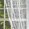 Tree of Life Lace Rod Pocket Curtain Panel
