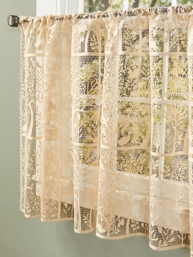 Tree of Life Lace Rod Pocket Tier Panel
