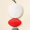 Triple Wood Pendant Adjustable Corded Necklace