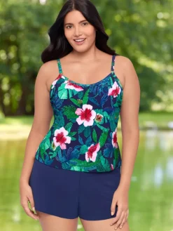 Tropical Floral One-Piece Shortini Swim Romper
