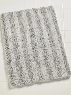 Tufted Stripe Reversible Cotton Bath Rug, In 3 Sizes