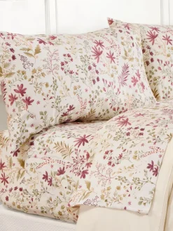 Twilight Garden Portuguese Cotton Flannel Sheet Set