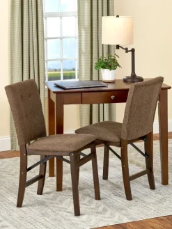 Upholstered Folding Chairs, Set of 2