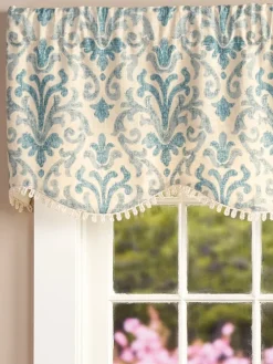 Venetian Brocade Lined Rod Pocket Scalloped Valance