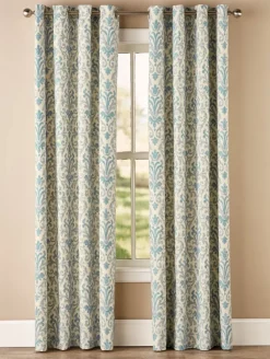 Venetian Brocade Linen Grommet Top Curtains