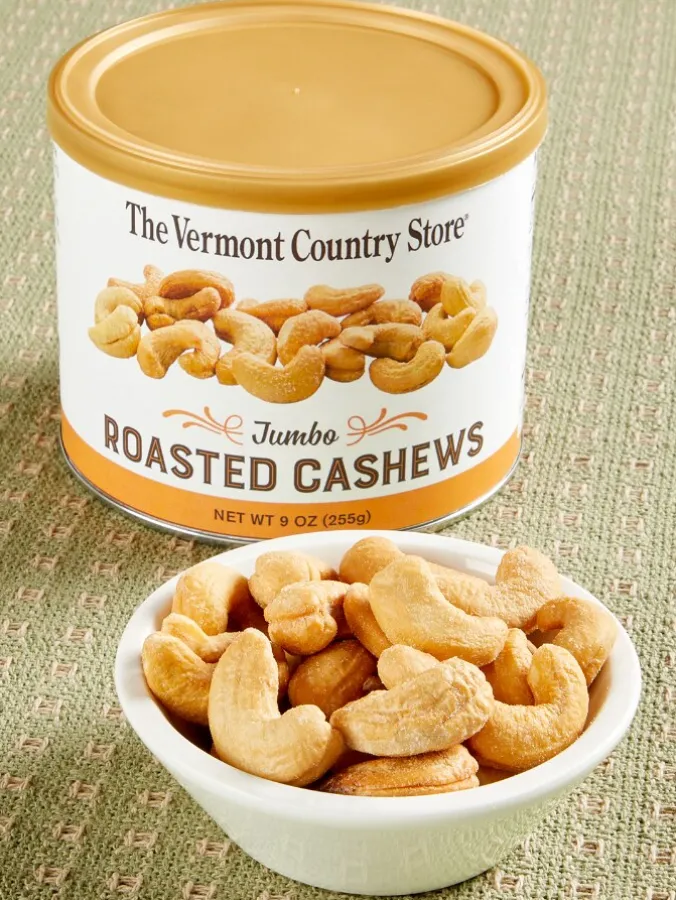 Vermont Country Store Roasted Cashews, 9 Ounce Canister