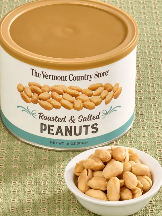 Vermont Country Store Roasted and Salted Virginia Peanuts, 18 Ounce Canister