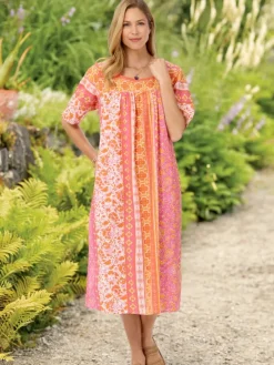 Vertical-Print Cotton Muumuu