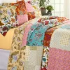 Vibrant Blooms Cotton Quilted Bedspread or Pillow Sham