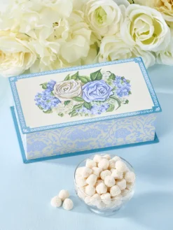 Victorian Rose Tin With Champagne Nonpareil Drops