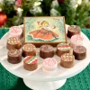 Vintage Christmas Belgian Chocolate Card and Cream Drop Gift Box