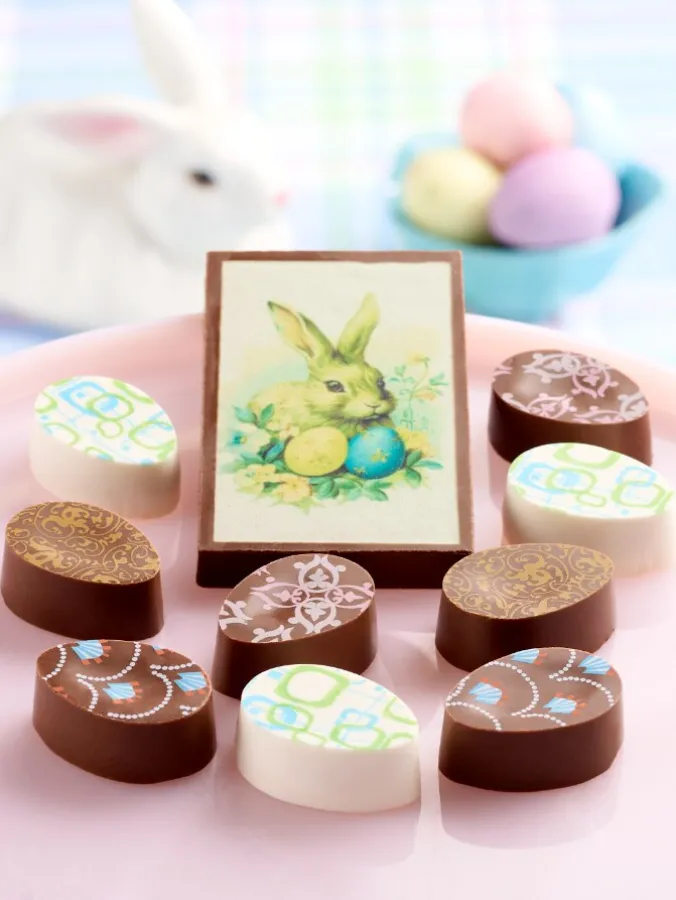 Vintage Easter Belgian Chocolate Card and Cream Drop Gift Box