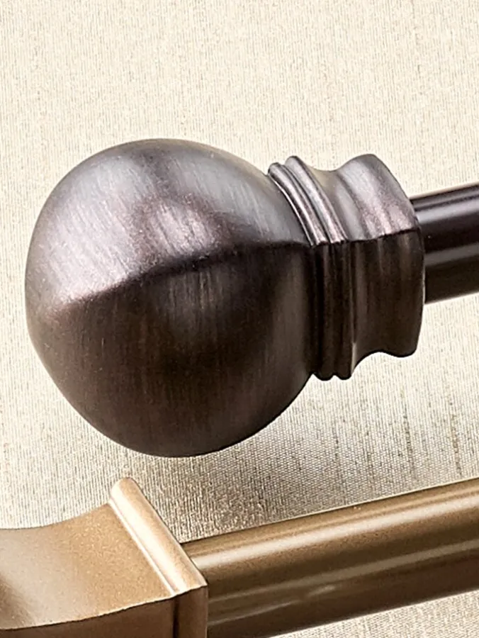 Vogue Ball Finial Curtain Rod, 5/8 Inch