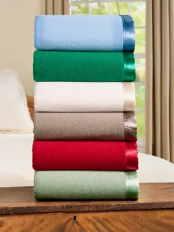 Washable Australian Merino Wool Solid Color Blanket or Throw