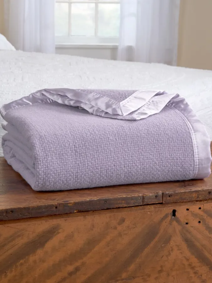 Washable Merino Wool Lightweight Basketweave Blanket