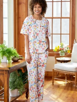 Watercolor Wildflowers Henley Pajamas