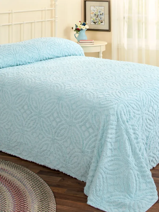 Wedding Ring Chenille Bedspread