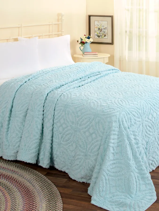 Wedding Ring Chenille Bedspread