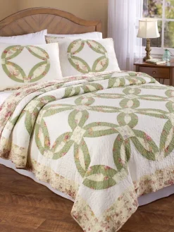 Wedding Ring Cotton Quilt or Pillow Sham