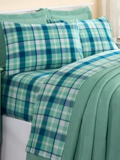 Weston Plaid Portuguese Cotton Flannel Sheet Set