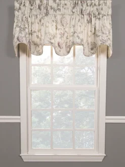 Whispering Hydrangea Lined Rod Pocket Scalloped Valance