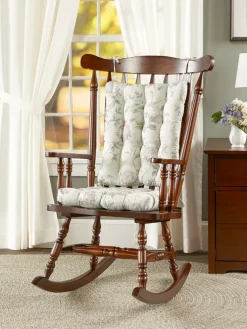 Whispering Hydrangea Never-Flatten Rocker Chair Cushion Set