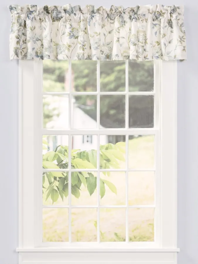Whispering Hydrangea Rod Pocket Tailored Valance