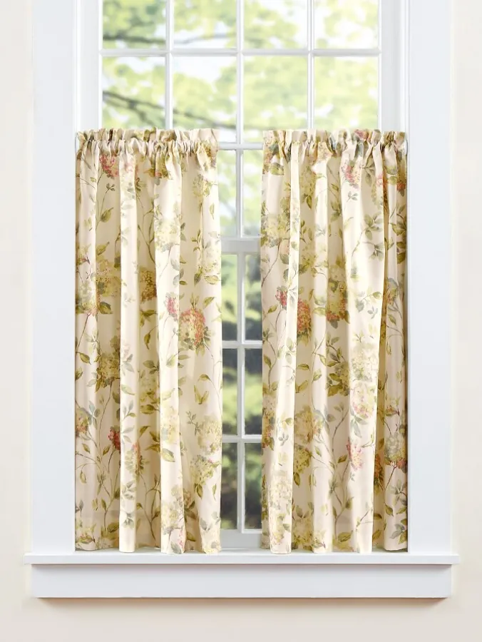 Whispering Hydrangea Rod Pocket Curtain Tiers