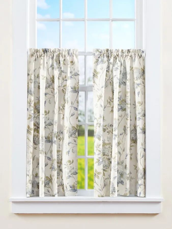 Whispering Hydrangea Rod Pocket Curtain Tiers