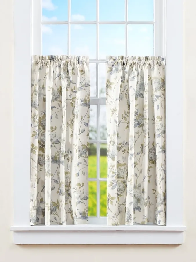 Whispering Hydrangea Rod Pocket Curtain Tiers
