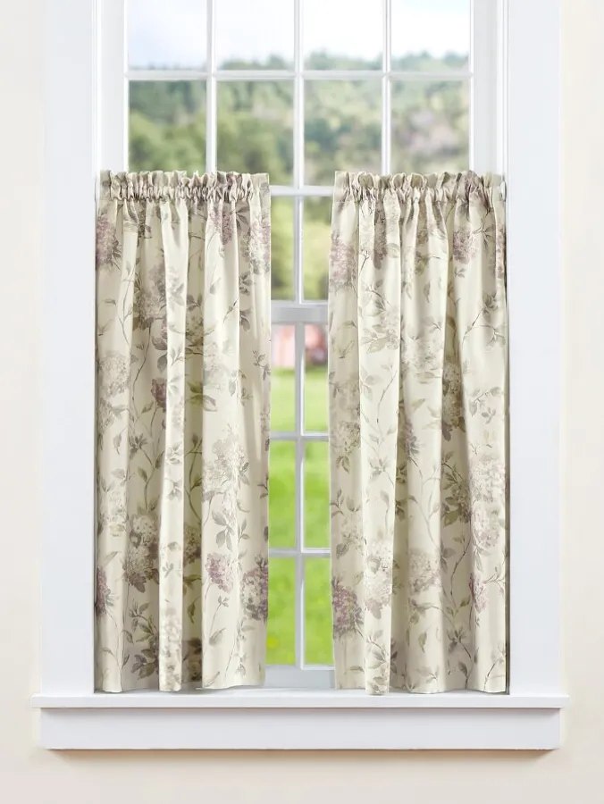 Whispering Hydrangea Rod Pocket Curtain Tiers