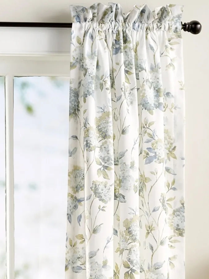 Whispering Hydrangea Rod Pocket Curtains