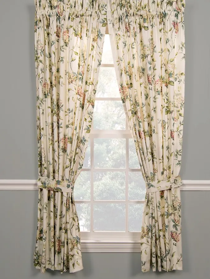 Whispering Hydrangea Rod Pocket Curtains