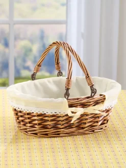 Wicker Easter Basket With Liner