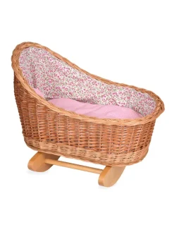 Wicker Rocking Doll Cradle
