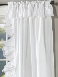 Wide Ruffles Lace Trim Rod Pocket Priscilla Curtains