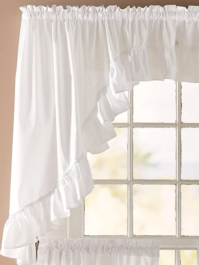 Wide Ruffles Rod Pocket Swag Pair by Country Curtains®