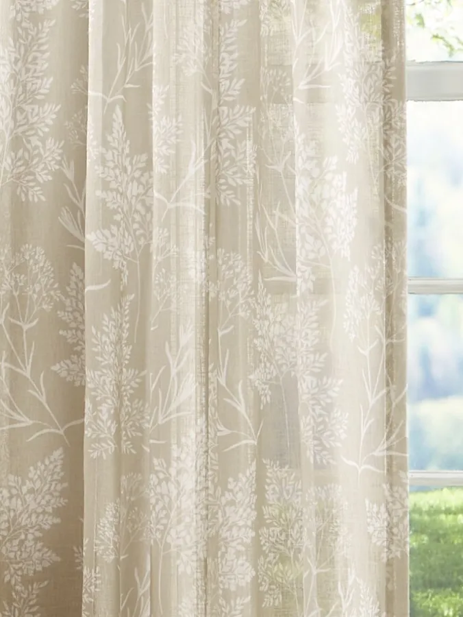 Wildflower Meadow Semi-Sheer Pinch Pleat Patio Panel With Back Tabs
