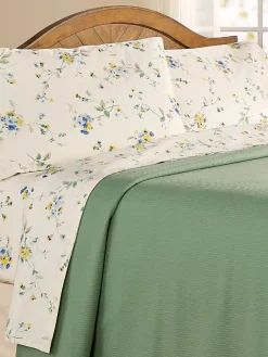 Wildflower Portuguese Cotton Percale Sheet Set