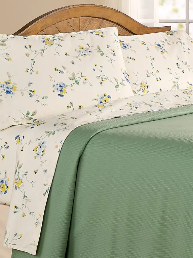 Wildflower Portuguese Cotton Percale Sheet Set