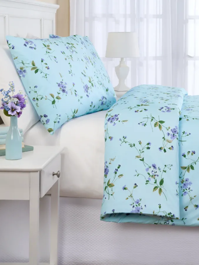 Wildflower Portuguese Cotton Flannel Duvet Cover