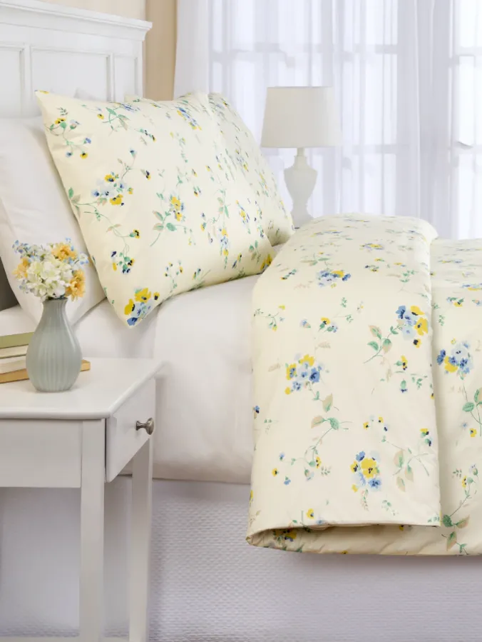 Wildflower Portuguese Cotton Percale Duvet Cover