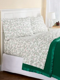 Winter Berries Portuguese Cotton Percale Sheet Set