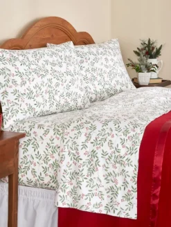 Winter Berries Portuguese Cotton Flannel Sheet Set